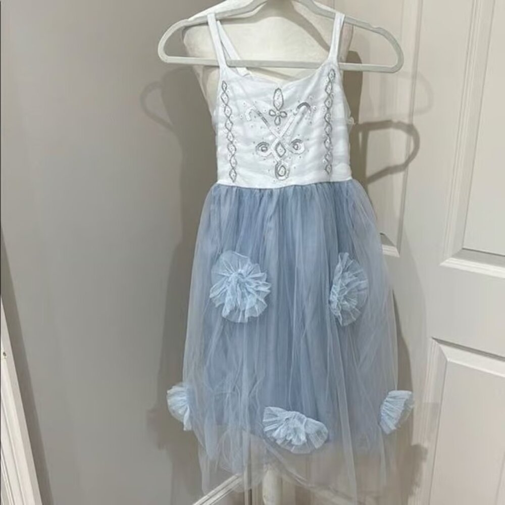 Pottery Barn Kids White and Blue Dance Costume Size 7-8
